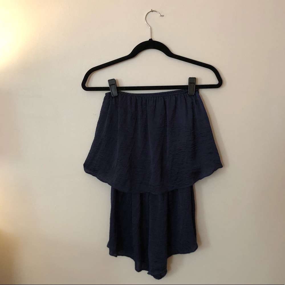 Honey punch blue satin romper